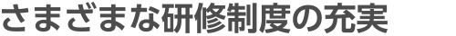 さまざまな研修制度の充実